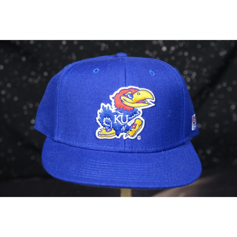 Kansas Jayhawks Hat Cap Fitted Mens 7 3/8 Blue NCAA Basketball The Game Pro